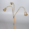 ÖEA, Floor Lamp, Floor lamp with 3 flexible arms in teak and brass. Sweden