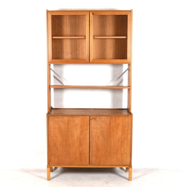 Scandinavian Teak Bookcase Unit with glass display case and cupboard, teak, 1960s / 70s. 